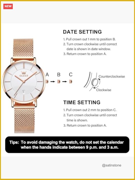 Women\'s Stainless Steel Analog Quartz Bracelet Watch with Date Display and main image 7